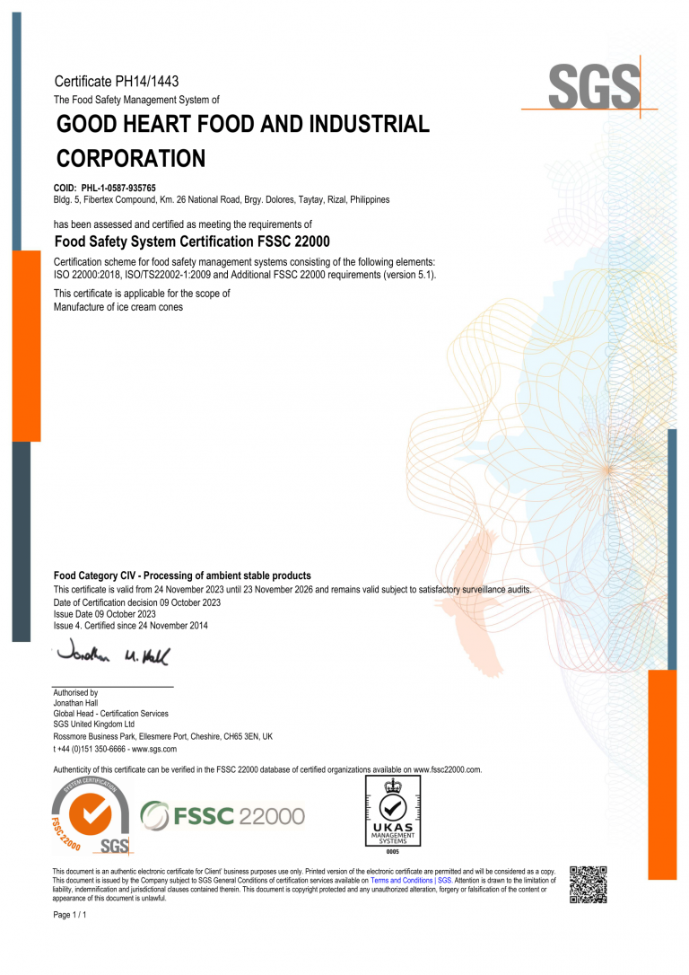 Food Safety System Certification FSSC 22000