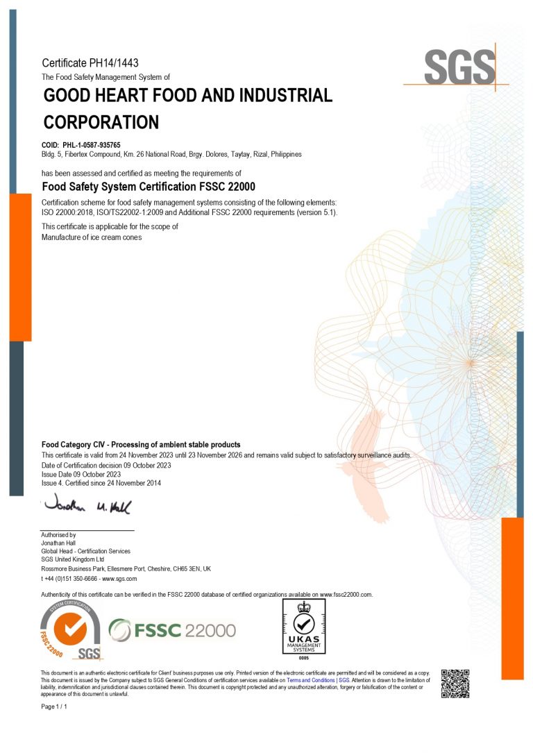 Food Safety System Certification FSSC 22000